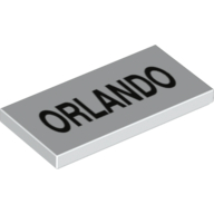 Tile 2 × 4 with 'ORLANDO' Print White