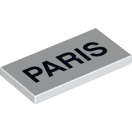Tile 2 × 4 with 'PARIS' Print Weiß