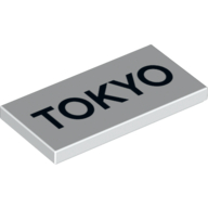 Tile 2 × 4 with 'TOKYO' Print White