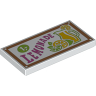 Tile 2 × 4 with 'LEMONADE' Sign Print White