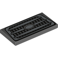 Tile 2 × 4 with Silver Car Grille Print Dark Bluish Gray