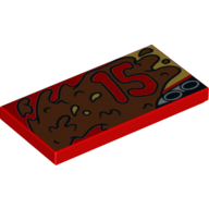 Tile 2 × 4 with '15' on Right side of Mud Print Rot