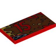 Tile 2 × 4 with '15' on Left side of Mud Print Rot