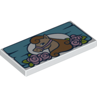 Tile 2 × 4 with Stylised Friends Pony Print Weiß