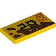 Tile 2 × 4 with '95' and Mud Print Gelb