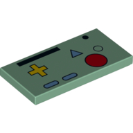 Tile 2 × 4 with BMO Controls [Adventure Time] Print Sand Green
