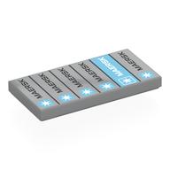 Tile 2 × 4 with Grey, Azure MEARSK Shipping Containers print Hellblaugrau