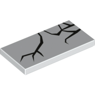 Tile 2 × 4 with Black Cracks Print White