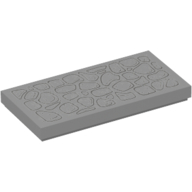 Tile 2 × 4 with Cobble Stone print Light Bluish Gray