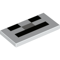 Tile 2 × 4 with Pixelated Face (Skeleton) print White