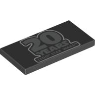 Tile 2 × 4 with 20 Years LEGO Star Wars print Schwarz