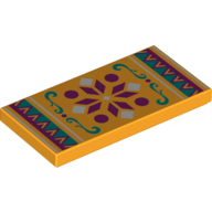 Tile 2 × 4 with Carpet Decoration print Bright Light Orange