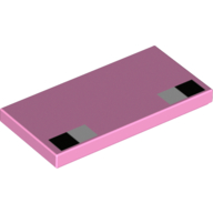 Tile 2 × 4 with Two White and Two Black Squares Print (Eyes) Bright Pink