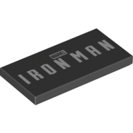 Tile 2 × 4 with 'MARVEL IRONMAN' print Schwarz