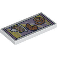 Tile 2 × 4 with Pastries print White