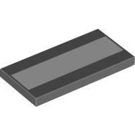 Tile 2 × 4 with White Stripe Print Dark Bluish Gray
