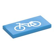 Tile 2 × 4 with Bicycle Print Dark Azure