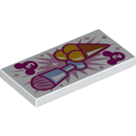 Tile 2 × 4 with Ice Cream, Mickey Mouse Logo Print White