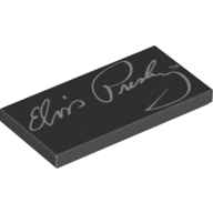 Tile 2 × 4 with 'Elvis Presley' Signature Print Schwarz