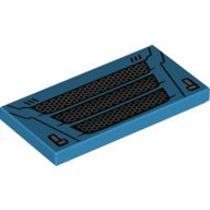 Tile 2 × 4 with Car Grille Print Dark Azure