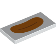 Tile 2 × 4 with Orange Clown Mouth print Weiß