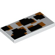 Tile 2 × 4 with Black/Orange Squares print Weiß
