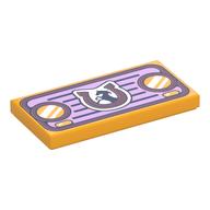 Tile 2 × 4 with Car Front with Headlights, Grille, Horse and Horseshoe Print Bright Light Orange