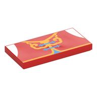 Tile 2 × 4 with Tunic Front with Dark Azure Ties and Bright Light Orange Details Print Rot