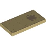Tile 2 × 4 with Dark Tan Stained Blanket print Beige