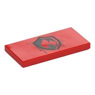 Tile 2 × 4 with Fire Fighter Shield, Flame on White Field print Rot