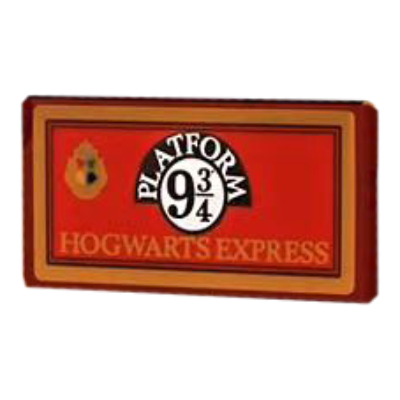 Tile 2 × 4 with Dark Red Sign, 'HOGWARTS EXPRESS', 'PLATFORM 9 3/4' print Dunkelrot
