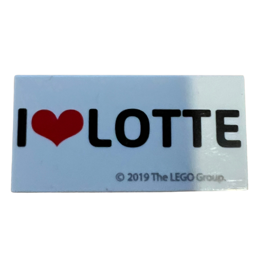 Tile 2 × 4 with 'I heart LOTTE' print White
