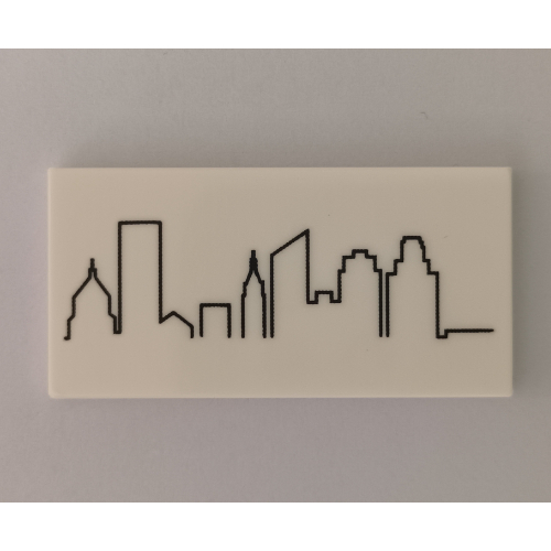 Tile 2 × 4 with New York Skyline print White