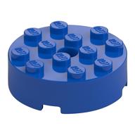 Brick Round 4 × 4 Centre Hole Blau