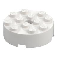 Brick Round 4 × 4 Centre Hole Weiß