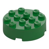 Brick Round 4 × 4 Centre Hole Green