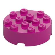Brick Round 4 × 4 Centre Hole Magenta