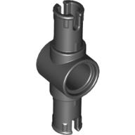 Technic Pin Connector Hub with 2 Pins with Friction Ridges Lengthwise [Big Squared Pin Holes] Black
