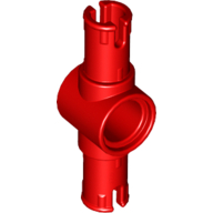 Technic Pin Connector Hub with 2 Pins with Friction Ridges Lengthwise [Big Squared Pin Holes] Rot