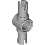 Technic Pin Connector Hub with 2 Pins with Friction Ridges Lengthwise [Big Squared Pin Holes] Light Bluish Gray