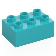 Duplo Brick 2 × 3 Medium Azure
