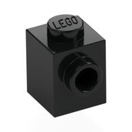 Brick Special 1 × 1 with Stud on 1 Side Black