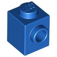 Brick Special 1 × 1 with Stud on 1 Side Blue