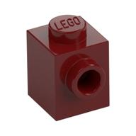 Brick Special 1 × 1 with Stud on 1 Side Dark Red