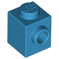 Brick Special 1 × 1 with Stud on 1 Side Dark Azure