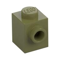 Brick Special 1 × 1 with Stud on 1 Side Olive Green
