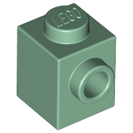 Brick Special 1 × 1 with Stud on 1 Side Sand Green