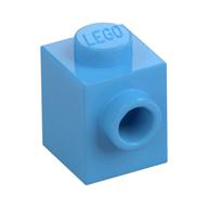 Brick Special 1 × 1 with Stud on 1 Side Medium Blue