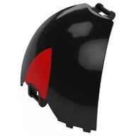 Panel Curved, Quarter, with Bars at Each End with Red Triangle print Schwarz