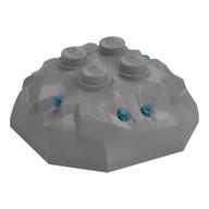 Rock 4 × 4 × 1 1/3, Top with Trans-Light Blue Crystals Pattern